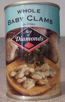 Ace of Diamonds whole baby clams in brine